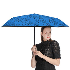 It's Raining Cats and Dogs Blue Automatic Umbrella with anti-UV coating