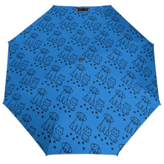 It's Raining Cats and Dogs Blue Automatic Umbrella with anti-UV coating