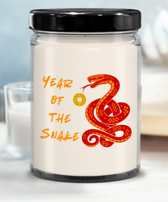 Year of the Snake 2025 9oz Scented Soy Blend Candle Chinese New Years Red Snake