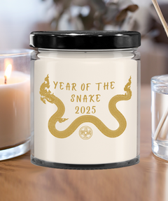 Year of the Snake 2025 9oz Scented Soy Blend Candle Chinese New Years Coin