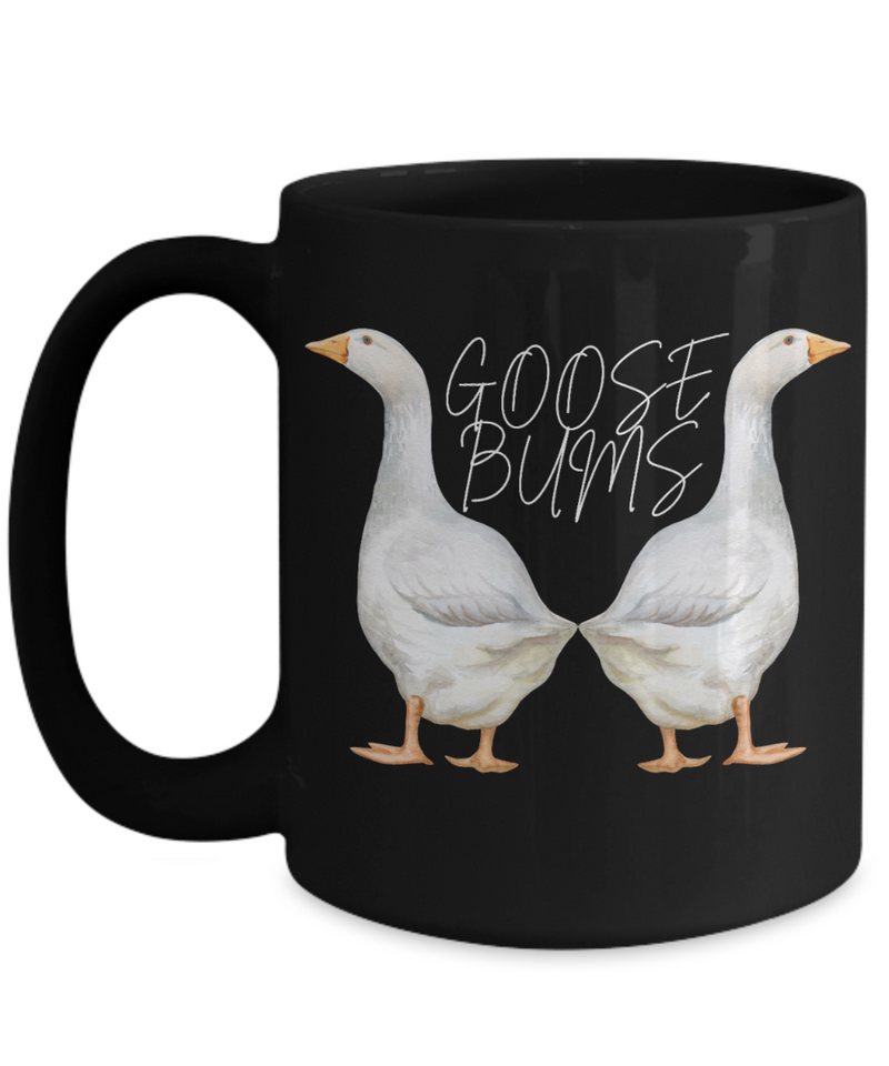 Goose Bums Black Ceramic Coffee Mug 15oz Funny Mug Gift for Goose Lover Geese Owner Bird Lover