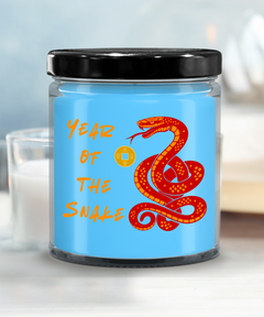 Year of the Snake 2025 9oz Scented Soy Blend Candle Chinese New Years Red Snake