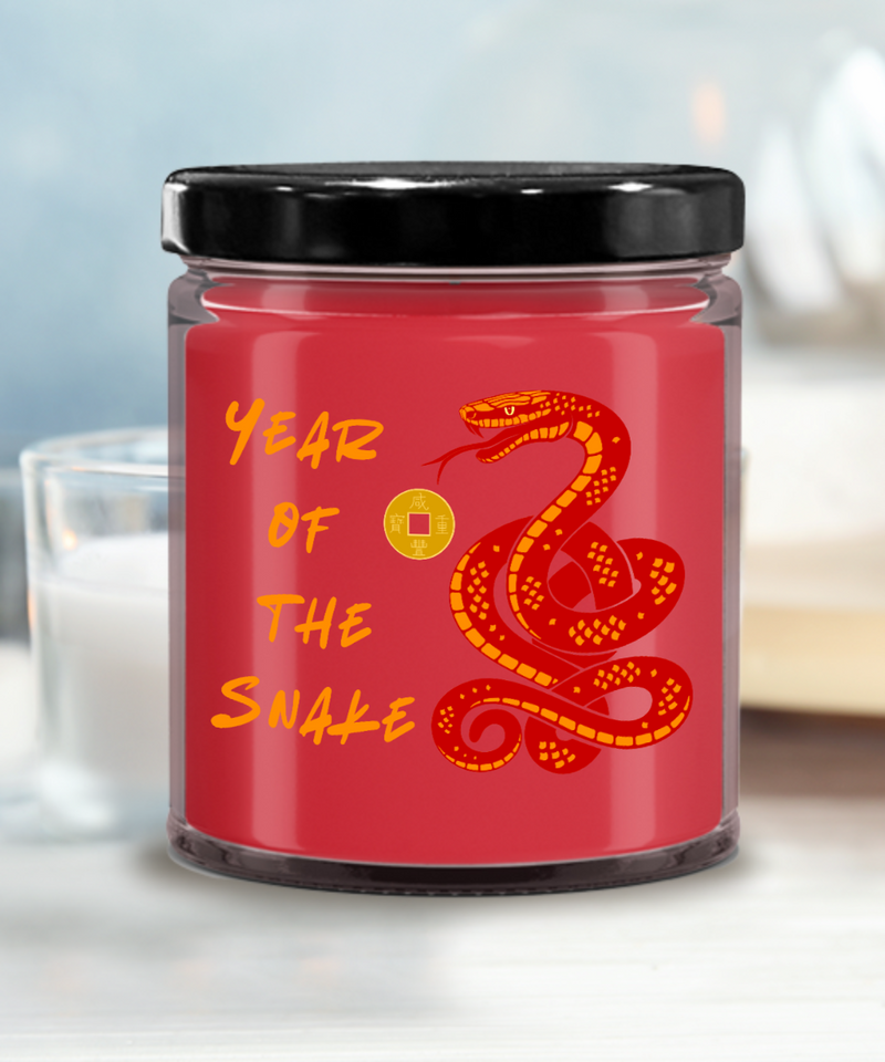 Year of the Snake 2025 9oz Scented Soy Blend Candle Chinese New Years Red Snake