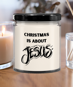 Christmas is About Jesus 9oz scented soy blend candle