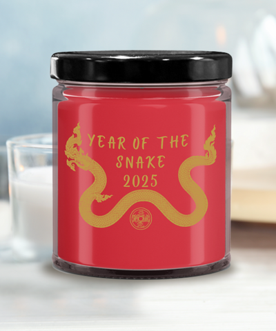 Year of the Snake 2025 9oz Scented Soy Blend Candle Chinese New Years Coin