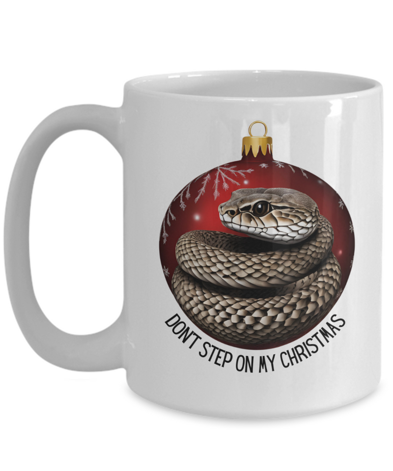 Don't Step on Christmas Snake 15oz White Coffee Mug