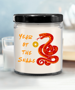 Year of the Snake 2025 9oz Scented Soy Blend Candle Chinese New Years Red Snake