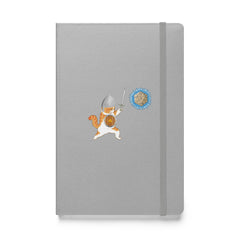 D&D Cat in Armor D20 Hardcover bound notebook for someone who loves cats and D20s