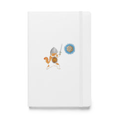 D&D Cat in Armor D20 Hardcover bound notebook for someone who loves cats and D20s