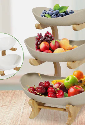 Bamboo 3 Tiered Tower for Fruit, Appetizers, Display Rack