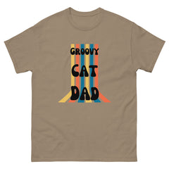 Funny T-shirt Groovy Cat Dad Men's classic tee gift for someone who loves cats Father's Day