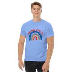 I was Made in the USA American Theme Rainbow Men's classic short sleeve t-shirt with crew neck