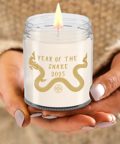 Year of the Snake 2025 9oz Scented Soy Blend Candle Chinese New Years Coin