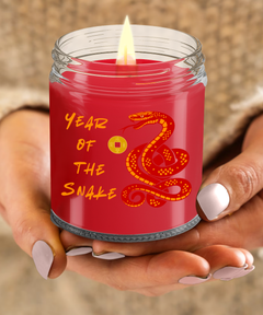 Year of the Snake 2025 9oz Scented Soy Blend Candle Chinese New Years Red Snake