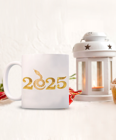 Year of the Snake 2025 white 15oz coffee mug