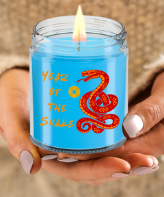 Year of the Snake 2025 9oz Scented Soy Blend Candle Chinese New Years Red Snake