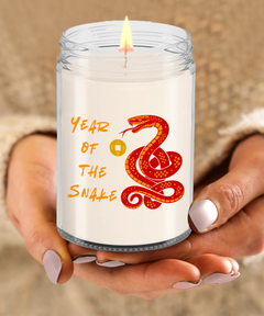 Year of the Snake 2025 9oz Scented Soy Blend Candle Chinese New Years Red Snake