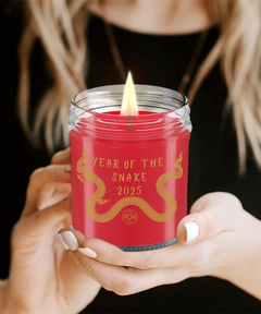 Year of the Snake 2025 9oz Scented Soy Blend Candle Chinese New Years Coin