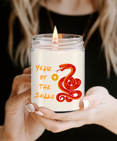 Year of the Snake 2025 9oz Scented Soy Blend Candle Chinese New Years Red Snake