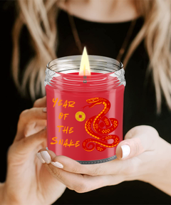 Year of the Snake 2025 9oz Scented Soy Blend Candle Chinese New Years Red Snake