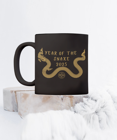 Dragon Snake Chinese New Year of the Snake 15oz Black Coffee Mug