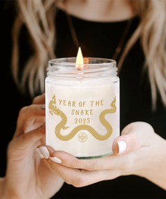 Year of the Snake 2025 9oz Scented Soy Blend Candle Chinese New Years Coin