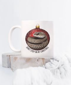 Don't Step on Christmas Snake 15oz White Coffee Mug