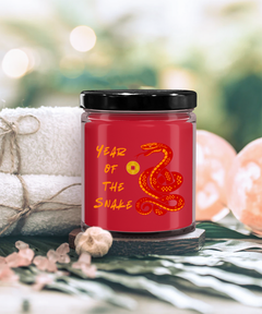 Year of the Snake 2025 9oz Scented Soy Blend Candle Chinese New Years Red Snake