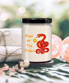 Year of the Snake 2025 9oz Scented Soy Blend Candle Chinese New Years Red Snake