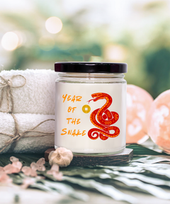 Year of the Snake 2025 9oz Scented Soy Blend Candle Chinese New Years Red Snake