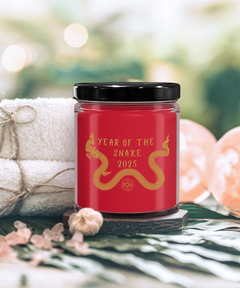 Year of the Snake 2025 9oz Scented Soy Blend Candle Chinese New Years Coin