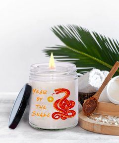 Year of the Snake 2025 9oz Scented Soy Blend Candle Chinese New Years Red Snake