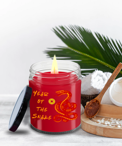 Year of the Snake 2025 9oz Scented Soy Blend Candle Chinese New Years Red Snake