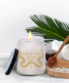 Year of the Snake 2025 9oz Scented Soy Blend Candle Chinese New Years Coin