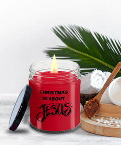 Christmas is About Jesus 9oz scented soy blend candle