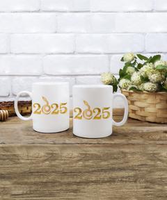 Year of the Snake 2025 white 15oz coffee mug