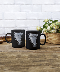 Weather Junkie Ceramic Black 15oz mug gift for Cloud Watcher Tornado Chaser