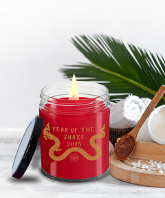 Year of the Snake 2025 9oz Scented Soy Blend Candle Chinese New Years Coin