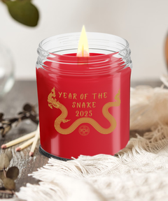 Year of the Snake 2025 9oz Scented Soy Blend Candle Chinese New Years Coin