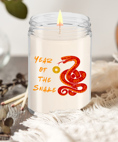 Year of the Snake 2025 9oz Scented Soy Blend Candle Chinese New Years Red Snake