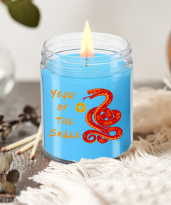 Year of the Snake 2025 9oz Scented Soy Blend Candle Chinese New Years Red Snake