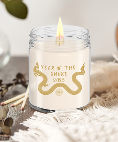 Year of the Snake 2025 9oz Scented Soy Blend Candle Chinese New Years Coin