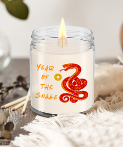 Year of the Snake 2025 9oz Scented Soy Blend Candle Chinese New Years Red Snake