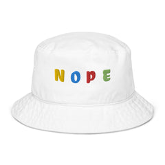 Give a Head's Up to the Day with the NOPE Embroidered Fun Organic bucket hat