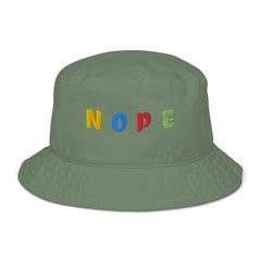 Give a Head's Up to the Day with the NOPE Embroidered Fun Organic bucket hat