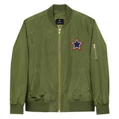 Embroidered Patriotic American Star Premium recycled bomber jacket