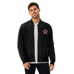 Embroidered Patriotic American Star Premium recycled bomber jacket