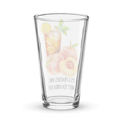 Peaches and Sweet Tea Clear Shaker pint glass 16 fluid oz