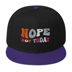 Funny Baseball Hat Nope Not Today Snapback Hat gift for someone who needs a break