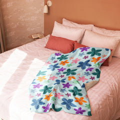 Flowers Sherpa Blanket